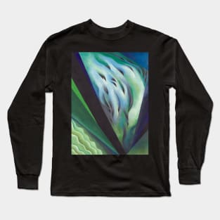 High Resolution Blue and Green Music by Georgia O'Keeffe Long Sleeve T-Shirt